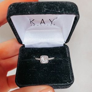 PANDORA SQUARE SPARKLE HALO RING